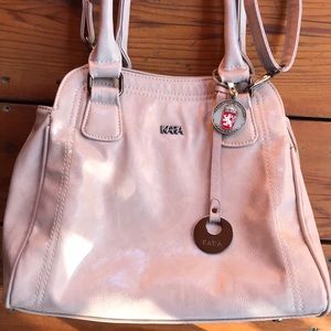 Beautiful leather KARA purse, grey